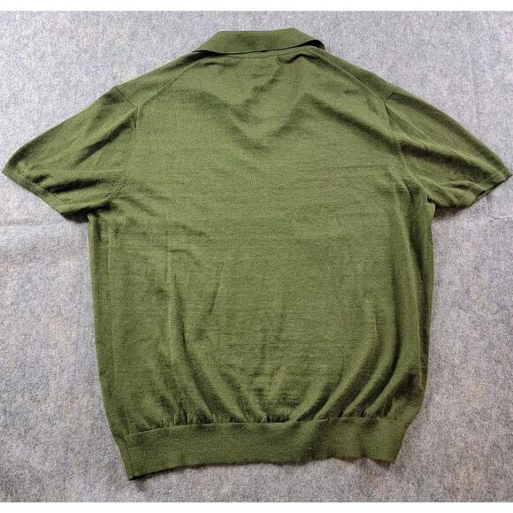 Todd Snyder Linen Cotton Montauk Polo size L Olive Green Short Sleeve $198 - Picture 2 of 6